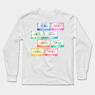 Watercolor color cassettes Spanish labels Long Sleeve T-Shirt